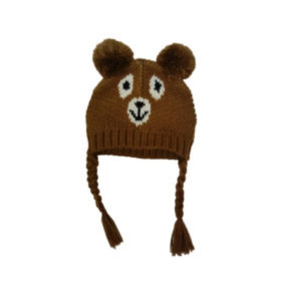 NWT! Dog Hat with pom poms with ear holes (5063) - Picture 1 of 6